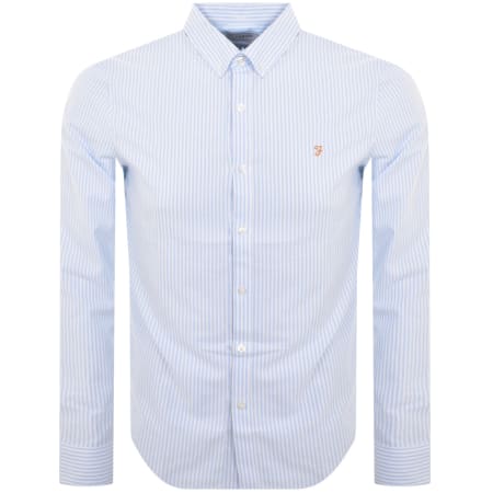 Product image for Farah Vintage Brewer Long Sleeve Shirt Blue