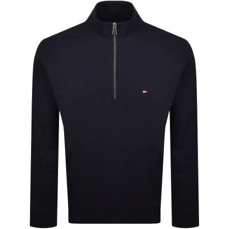 Product image for Tommy Hilfiger Logo QZ Sweatshirt Navy