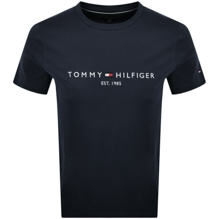 Product image for Tommy Hilfiger Logo Slim Fit T Shirt Navy