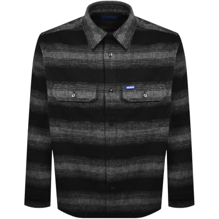 Product image for HUGO Blue Ebolt Check Overshirt Black