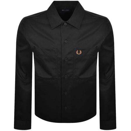 Product image for Fred Perry Twill Overshirt Black