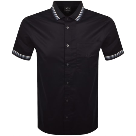 Product image for Armani Exchange Ribbed Cuff Shirt Deep Navy