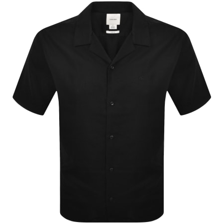 Product image for Calvin Klein Short Sleeve Linen Shirt Black