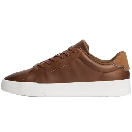 Product image for Tommy Hilfiger Court Leather Trainers Brown