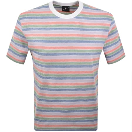 Product image for Paul Smith Striped Polo T Shirt Cream
