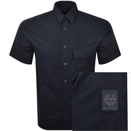 Product image for Belstaff Scale Short Sleeved Shirt Navy