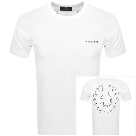 Product image for Belstaff Relaxed Fit Border T Shirt White