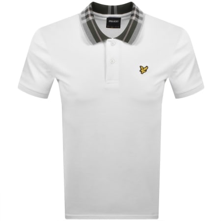 Product image for Lyle And Scott Tartan Collar Polo T Shirt White