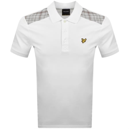 Product image for Lyle And Scott Check Panelled Polo T Shirt White