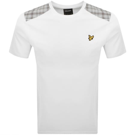Product image for Lyle And Scott Check Panelled T Shirt White