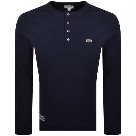 Product image for Lacoste Waffle Long Sleeve T Shirt Navy