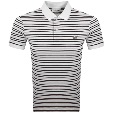 Product image for Lacoste Short Sleeved Stripe Polo T Shirt White
