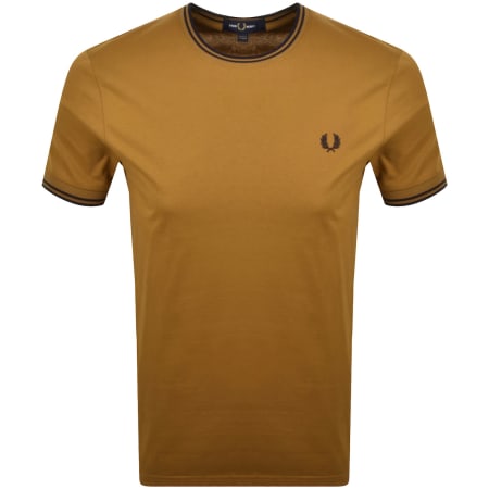 Product image for Fred Perry Twin Tipped T Shirt Brown