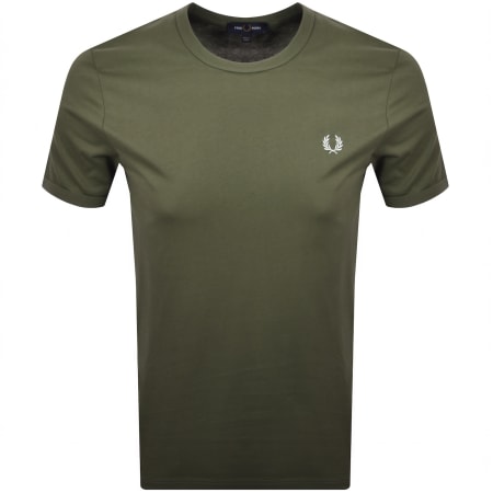Product image for Fred Perry Ringer T Shirt Laurel Wreath Green