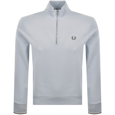 Product image for Fred Perry Half Zip Sweatshirt Dusky Blue