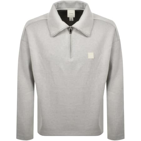 Product image for Calvin Klein Quarter Zip Sweatshirt Chalk Grey
