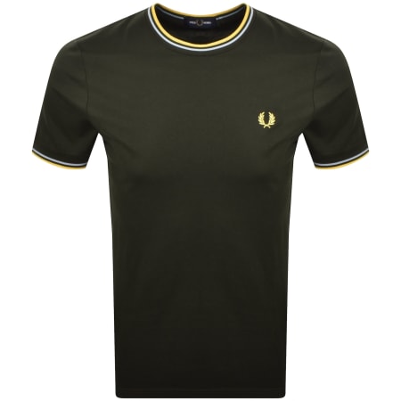 Product image for Fred Perry Twin Tipped T Shirt Hunter Green