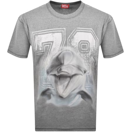 Product image for Diesel T Boxt Dolphin Print T Shirt Grey