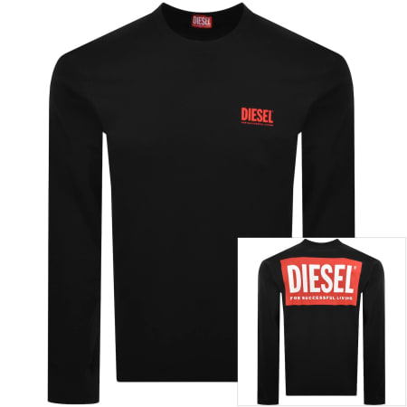 Product image for Diesel T Boxt Long Sleeve Bisk T Shirt Black