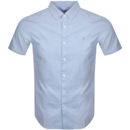 Product image for Farah Brewer Slim Short Sleeve Shirt Blue