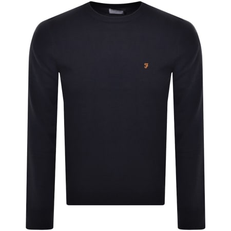 Product image for Farah Vintage Mullen Crew Neck Jumper Navy