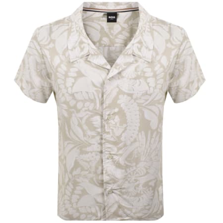 Product image for BOSS Short Sleeve Beach Shirt Beige