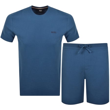 Product image for BOSS Waffle Short Set Blue