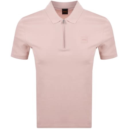Product image for BOSS Passerzip Polo T Shirt Light Pink
