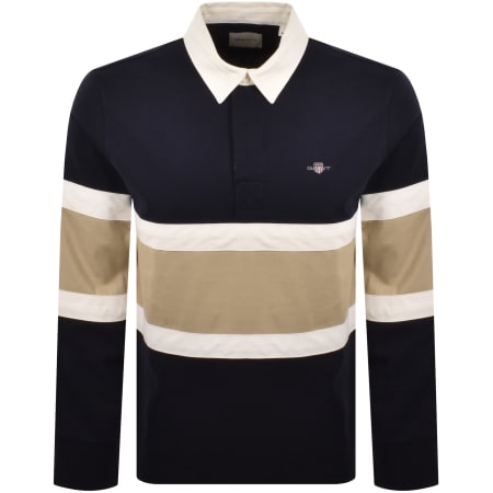 Product image for Gant Cut and Sewn Rugger Polo T Shirt Navy