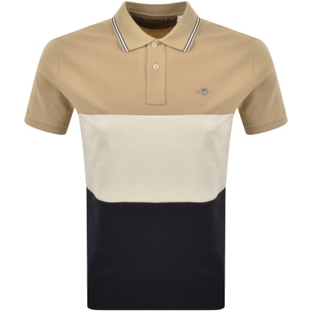 Product image for Gant Colour Block Polo T Shirt Evening Blue