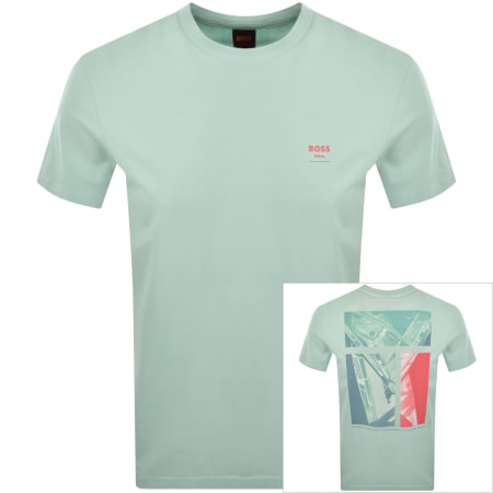 Product image for BOSS TGroove Logo T Shirt Aqua Green