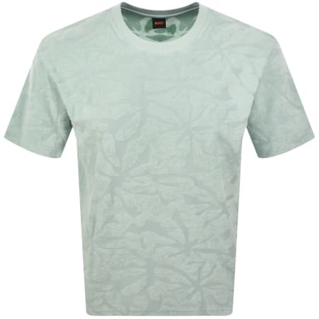 Product image for BOSS Flower Towel T Shirt Aqua Green