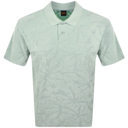 Product image for BOSS Flower Towel Polo T Shirt Aqua Green