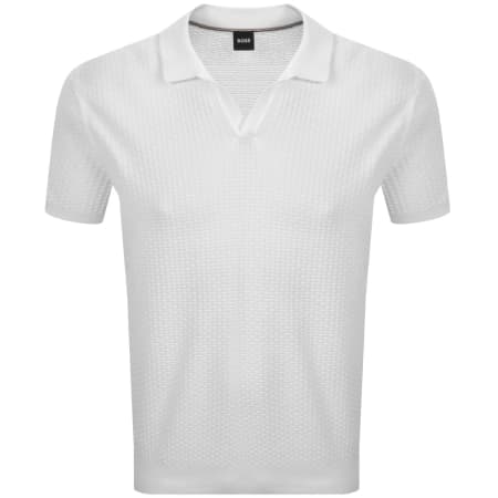 Product image for BOSS Knit Polo Jumper White