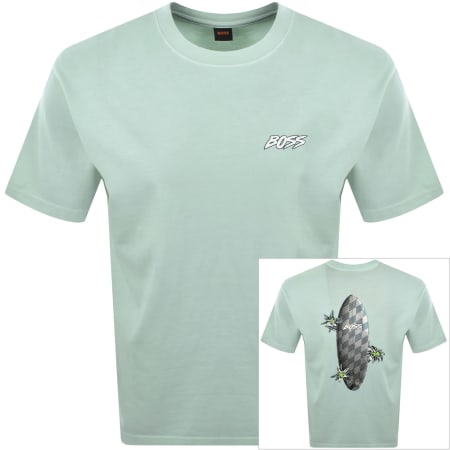 Product image for BOSS Surf Washed T Shirt Aqua Green