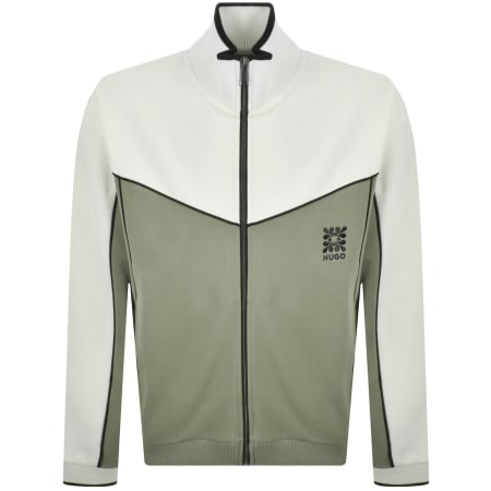 Product image for HUGO Darynt Full Zip Sweatshirt Light Green