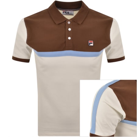 Product image for Fila Mattia Contrast Panel Polo T Shirt Brown