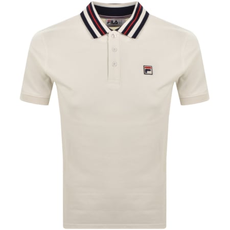 Product image for Fila Achille Heritage Tape Polo T Shirt Off White