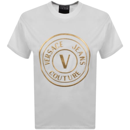 Product image for Versace Jeans Couture V Emblem Foil T Shirt White