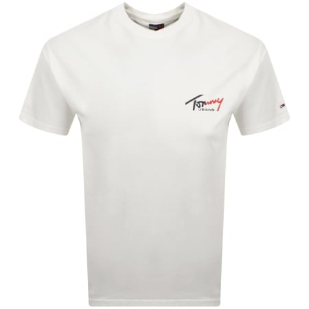 Product image for Tommy Jeans Chest Logo T Shirt Ecru