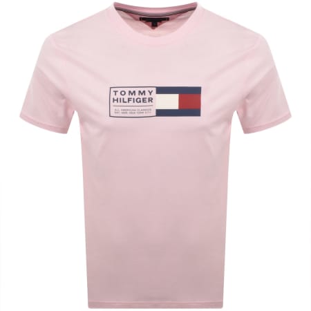 Product image for Tommy Hilfiger Text Box T Shirt Pink