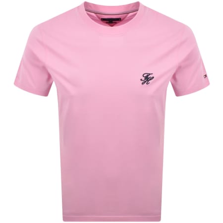 Product image for Tommy Hilfiger Script Monogram T Shirt Pink