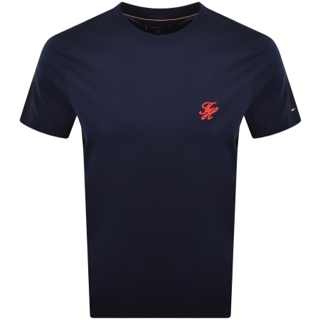 Product image for Tommy Hilfiger Script Monogram T Shirt Navy