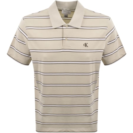 Product image for Calvin Klein Jeans 16S Jersey Stripe Polo Beige