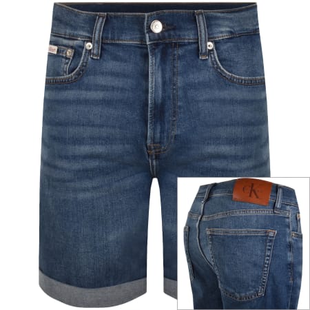 Product image for Calvin Klein Jeans Slim Fit Denim Shorts Blue