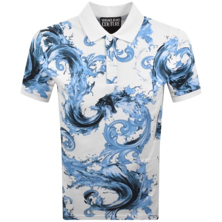 Product image for Versace Jeans Couture Print Polo T Shirt White