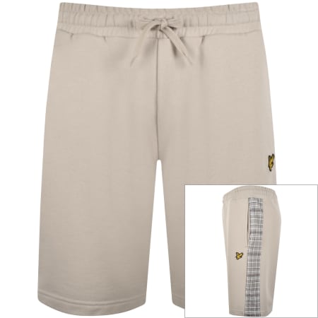 Product image for Lyle And Scott Check Panelled Sweat Shorts Beige