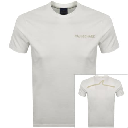 Product image for Paul And Shark Printed Logo T Shirt Off White