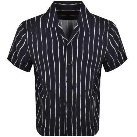 Product image for HUGO Exolino Relaxed Fit Striped Shirt Navy