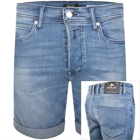 Product image for Replay Denim Shorts Mid Wash Blue